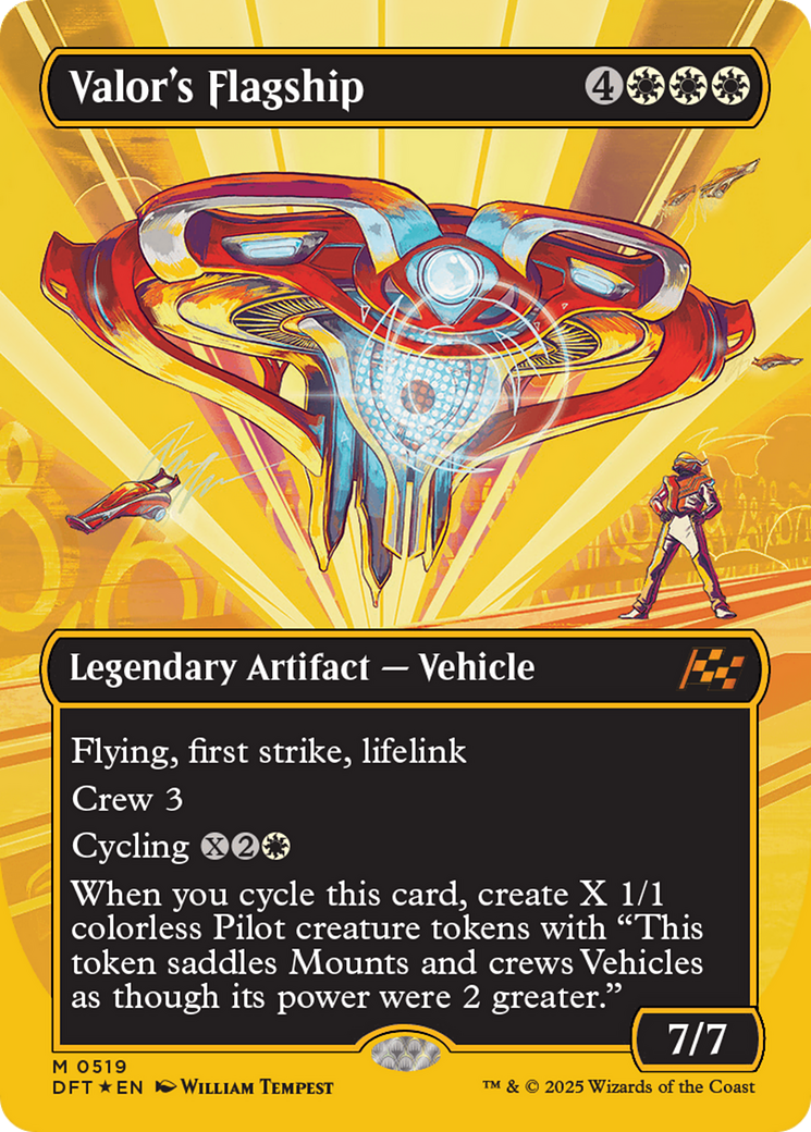 Valor's Flagship (Borderless) (First-Place Foil) [Aetherdrift] | Game Grid - Logan