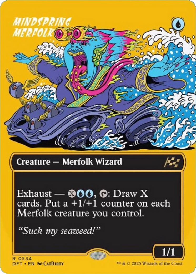 Mindspring Merfolk (Borderless) (First-Place Foil) [Aetherdrift] | Game Grid - Logan