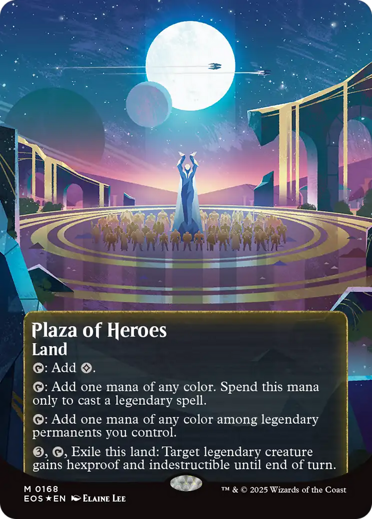 Plaza of Heroes (0168) (Borderless) (Galaxy Foil) [Edge of Eternities: Stellar Sights] | Game Grid - Logan