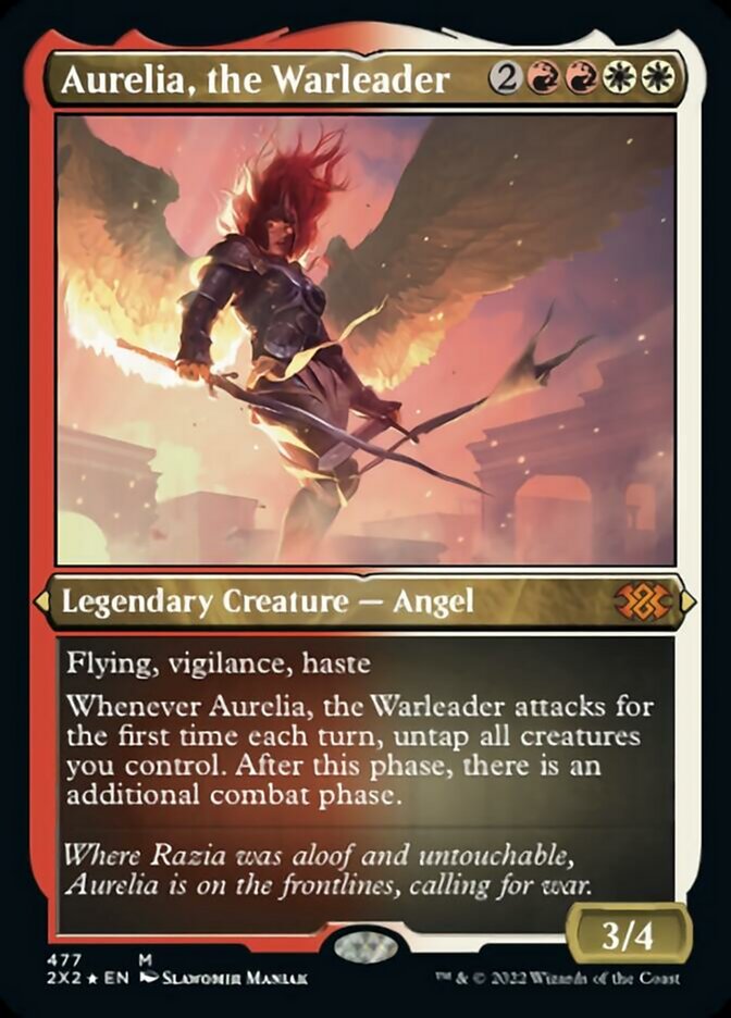 Aurelia, the Warleader (Foil Etched) [Double Masters 2022] | Game Grid - Logan