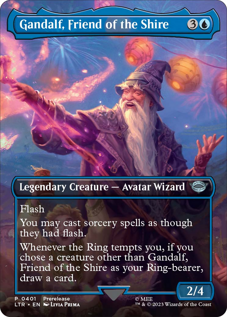 Gandalf, Friend of the Shire (Borderless Alternate Art) [The Lord of the Rings: Tales of Middle-Earth] | Game Grid - Logan