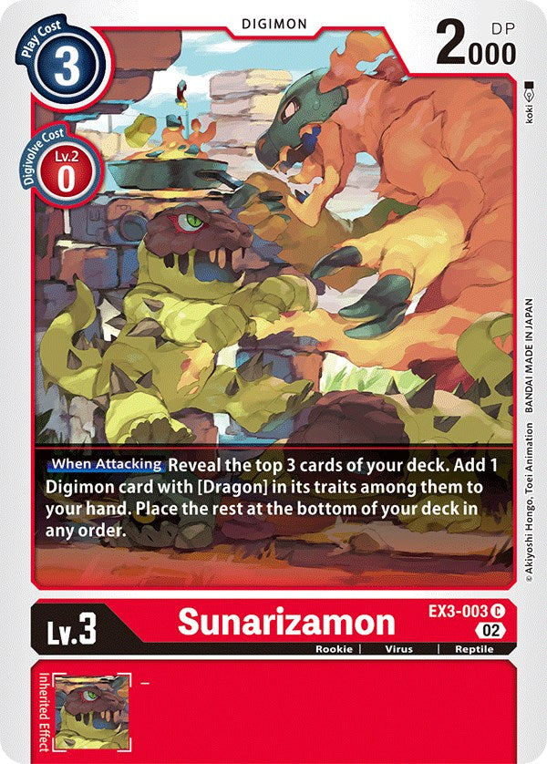 Sunarizamon [EX3-003] [Draconic Roar] | Game Grid - Logan