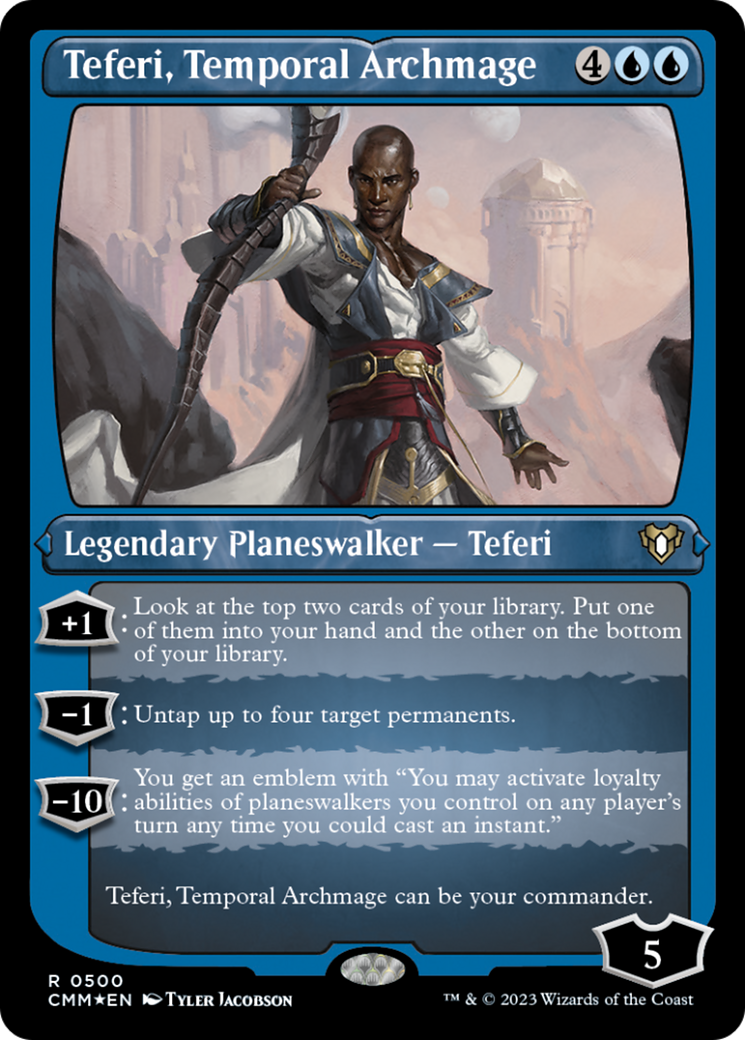 Teferi, Temporal Archmage (Foil Etched) [Commander Masters] | Game Grid - Logan