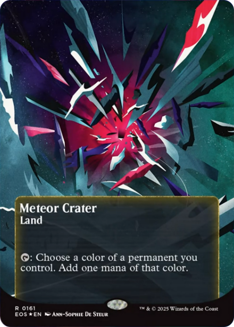 Meteor Crater (0161) (Borderless) (Galaxy Foil) [Edge of Eternities: Stellar Sights] | Game Grid - Logan