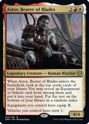 Astor, Bearer of Blades (Promo Pack) [Dominaria United Promos] | Game Grid - Logan