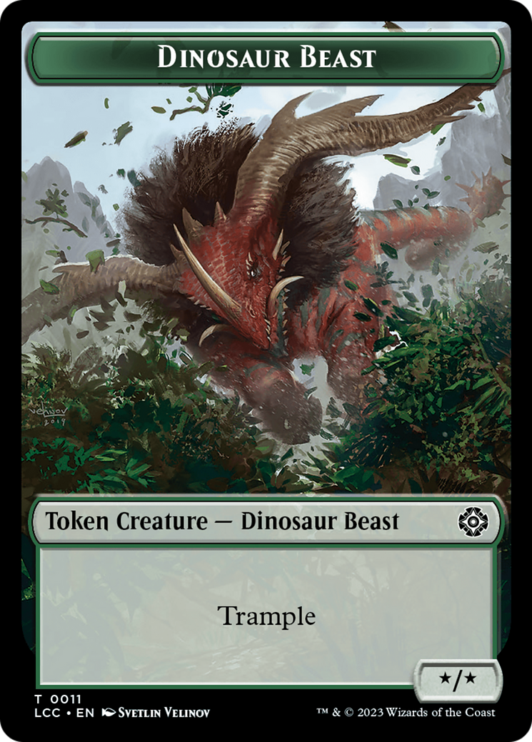 Dinosaur Beast // Dinosaur Double-Sided Token [The Lost Caverns of Ixalan Commander Tokens] | Game Grid - Logan