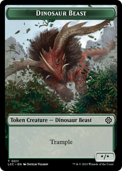 Dinosaur Beast // Dinosaur Double-Sided Token [The Lost Caverns of Ixalan Commander Tokens] | Game Grid - Logan