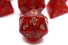 Mini RPG Dice Set: Vortex - Ruby Red/Gold | Game Grid - Logan