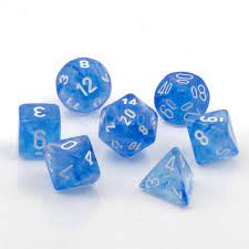 RPG Dice Set: Borealis Sky Blue/White | Game Grid - Logan