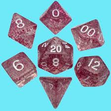 Mini Polyhedral Dice Set: Ethereal Light Purple with White Numbers | Game Grid - Logan