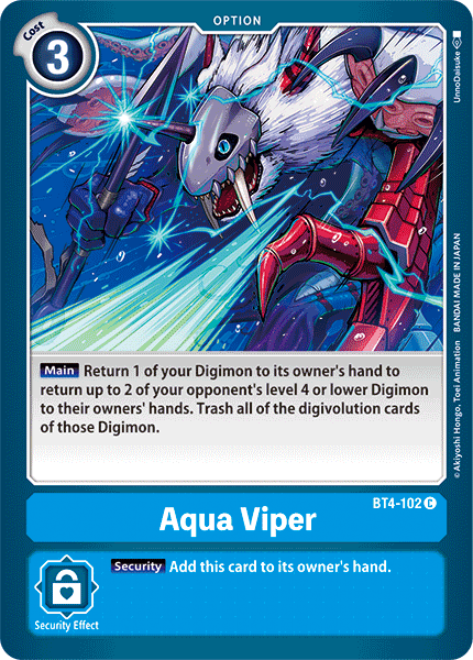 Aqua Viper [BT4-102] [Great Legend] | Game Grid - Logan