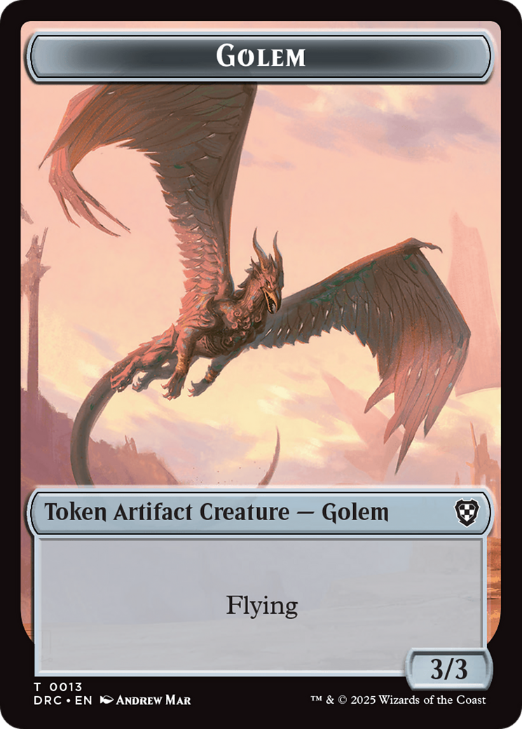 Golem (0013) // Nalaar Aetherjet Double-Sided Token [Aetherdrift Tokens] | Game Grid - Logan