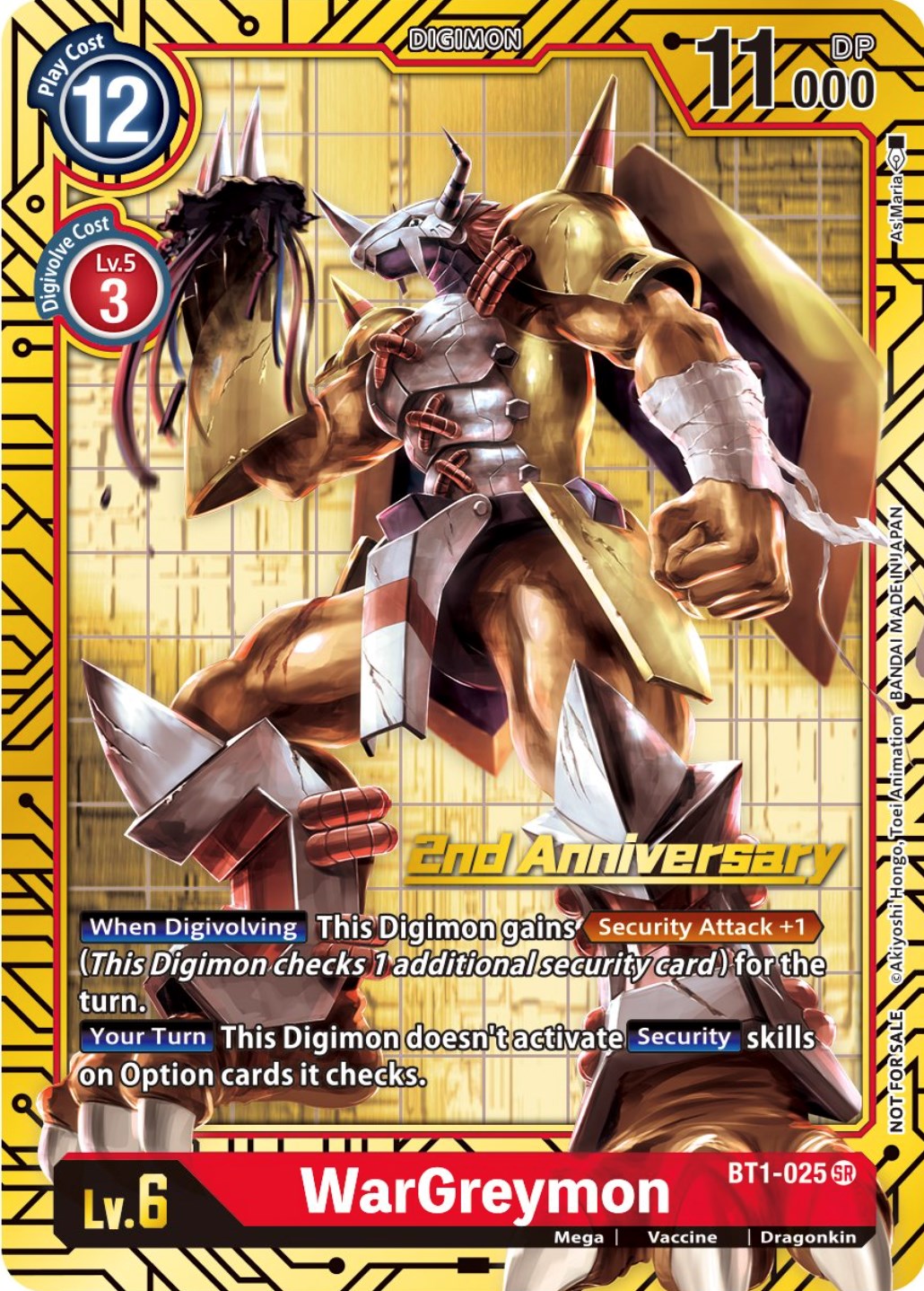 WarGreymon [BT1-025] (2nd Anniversary Card Set) [Release Special Booster Promos] | Game Grid - Logan