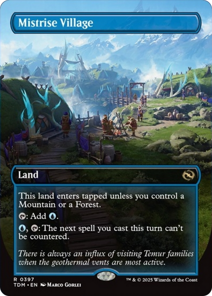 Mistrise Village (Borderless) [Tarkir: Dragonstorm] | Game Grid - Logan