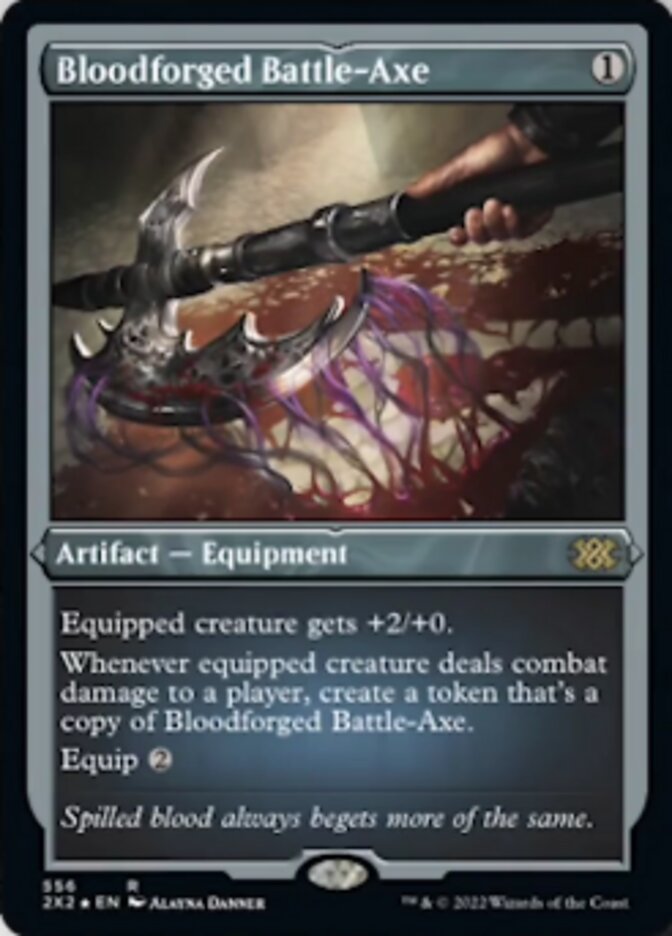 Bloodforged Battle-Axe (Foil Etched) [Double Masters 2022] | Game Grid - Logan