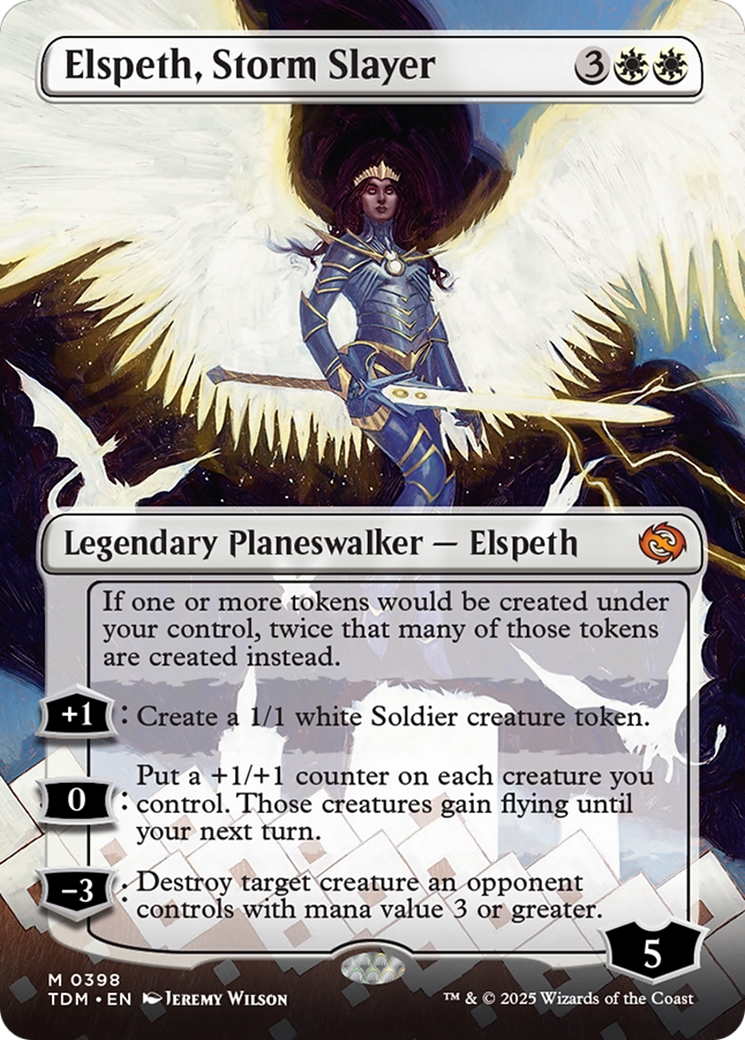 Elspeth, Storm Slayer (Borderless) [Tarkir: Dragonstorm] | Game Grid - Logan