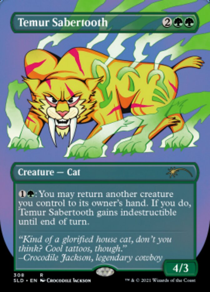 Temur Sabertooth (Borderless) [Secret Lair Drop Series] | Game Grid - Logan