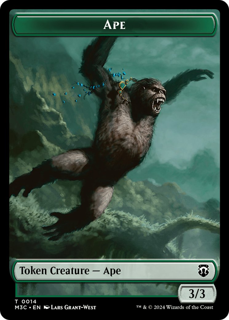 Ape (Ripple Foil) // Plant Double-Sided Token [Modern Horizons 3 Commander Tokens] | Game Grid - Logan