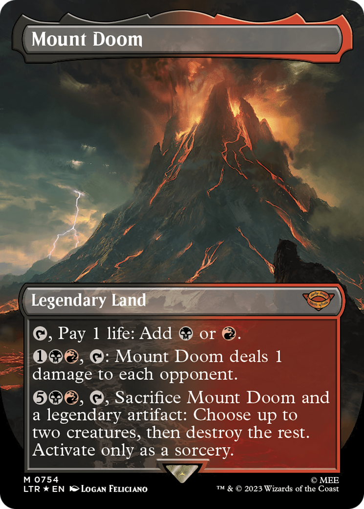Mount Doom (Borderless) (Surge Foil) [The Lord of the Rings: Tales of Middle-Earth] | Game Grid - Logan