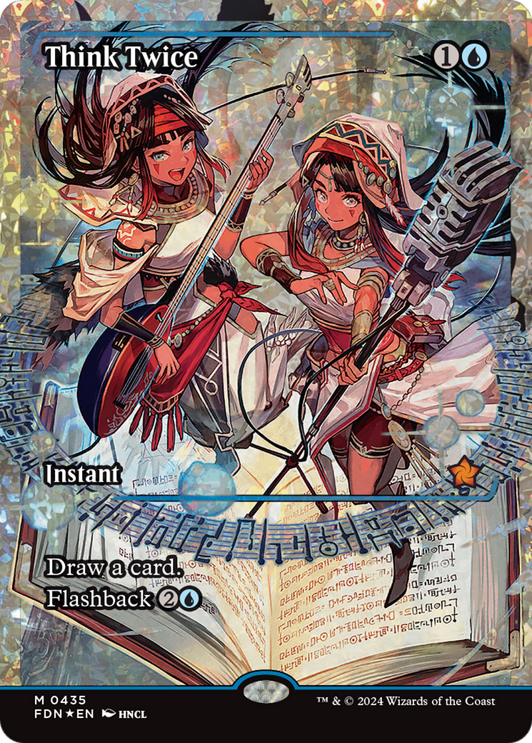 Think Twice (Showcase) (Fracture Foil) [Foundations] | Game Grid - Logan