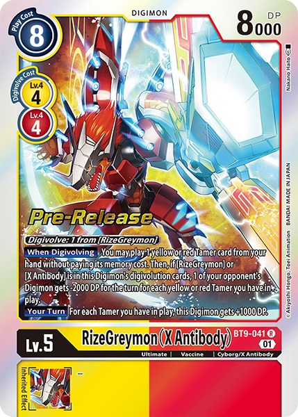 RizeGreymon (X Antibody) [BT9-041] [X Record Pre-Release Promos] | Game Grid - Logan