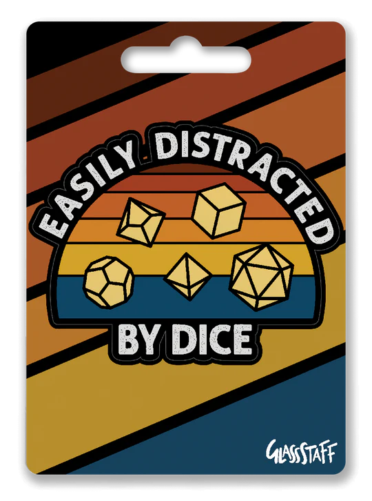 Easily Distracted Waterproof Die Cut Vinyl Sticker | Game Grid - Logan