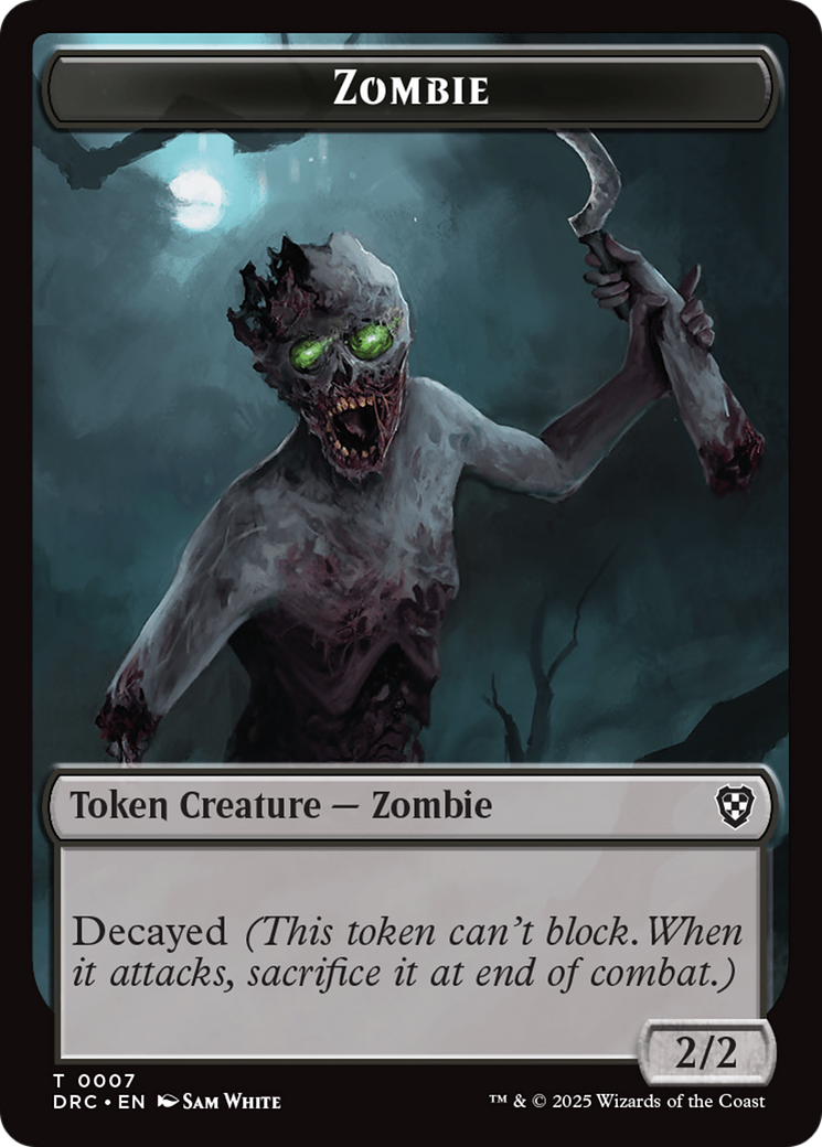 Timeless Dragon // Zombie (0007) Double-Sided Token [Aetherdrift Tokens] | Game Grid - Logan