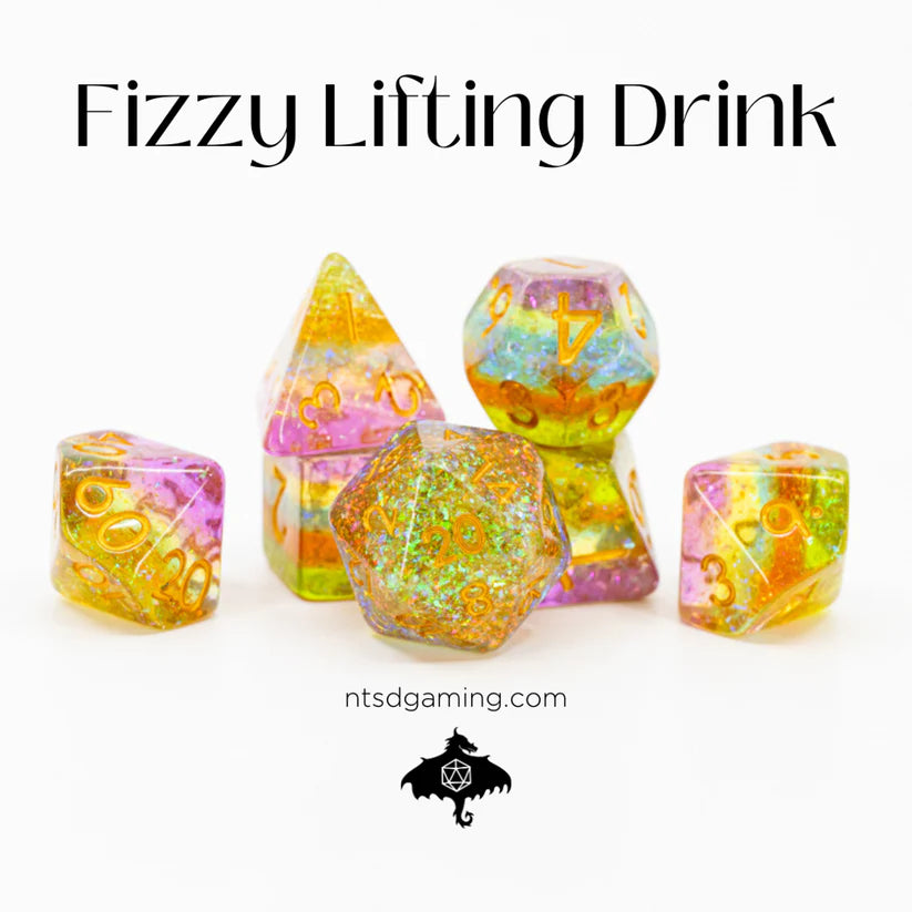 Acryllic RPG Dice Set: Fizzy Lifting Drinks | Game Grid - Logan