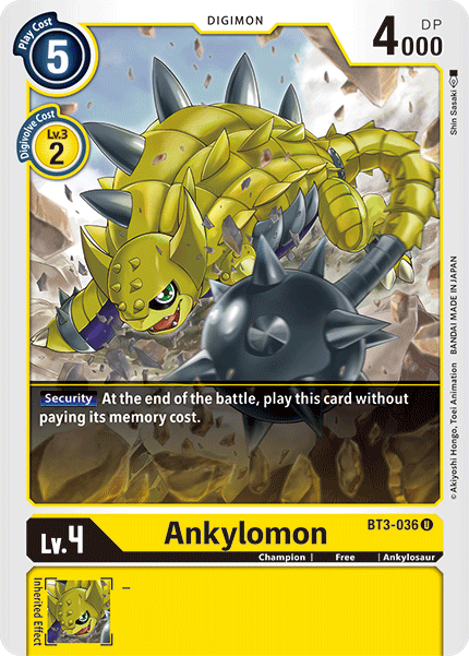 Ankylomon [BT3-036] [Release Special Booster Ver.1.5] | Game Grid - Logan