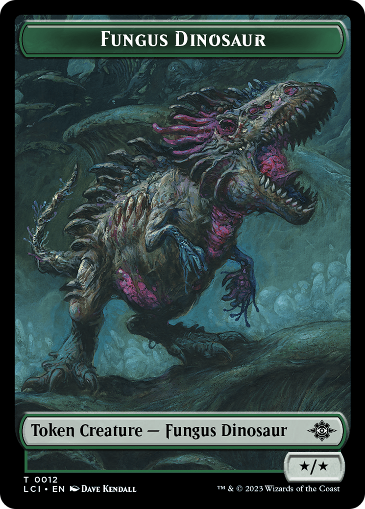 Fungus Dinosaur // Gnome Soldier Double-Sided Token [The Lost Caverns of Ixalan Tokens] | Game Grid - Logan