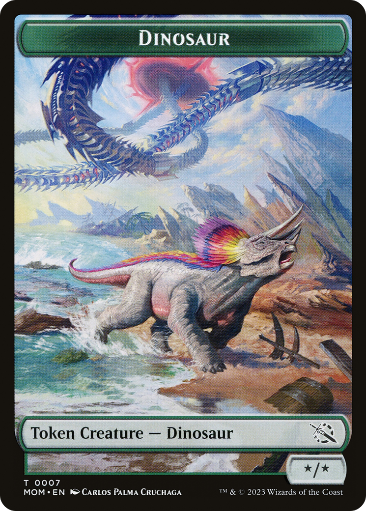 Elemental (09) // Dinosaur Double-Sided Token [March of the Machine Tokens] | Game Grid - Logan