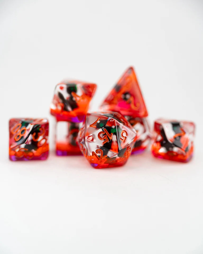 Acrylic RPG Dice Set: Decimus, the Undead Cat | Game Grid - Logan