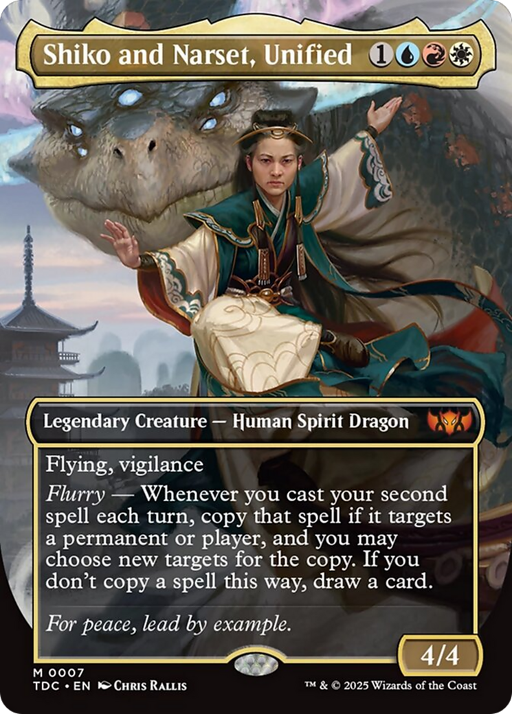 Shiko and Narset, Unified (Borderless) [Tarkir: Dragonstorm Commander] | Game Grid - Logan