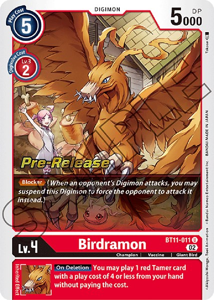Birdramon [BT11-011] [Dimensional Phase Pre-Release Promos] | Game Grid - Logan