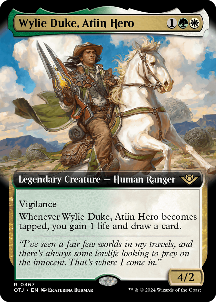 Wylie Duke, Atiin Hero (Extended Art) [Outlaws of Thunder Junction] | Game Grid - Logan