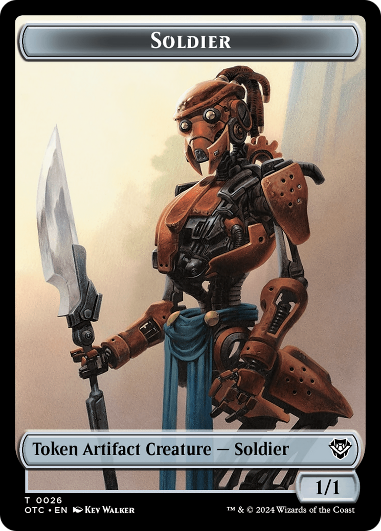 Elemental (0014) // Soldier (0026) Double-Sided Token [Outlaws of Thunder Junction Commander Tokens] | Game Grid - Logan
