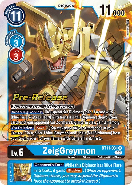 ZeigGreymon [BT11-031] [Dimensional Phase Pre-Release Promos] | Game Grid - Logan