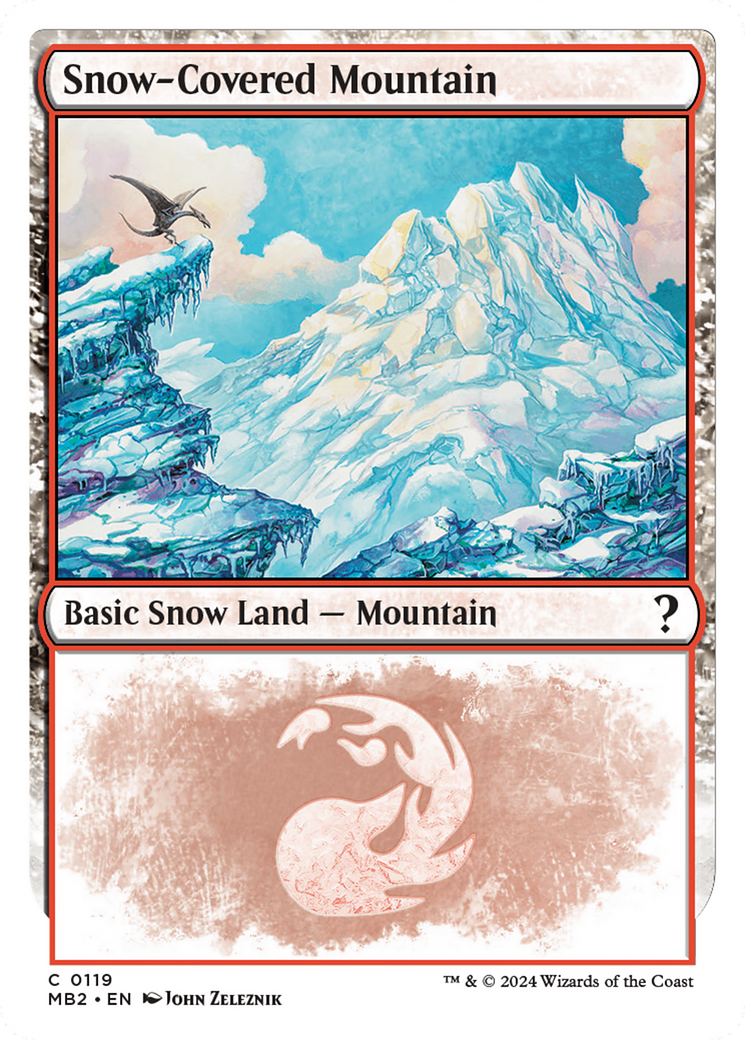 Snow-Covered Mountain (White Border) [Mystery Booster 2] | Game Grid - Logan