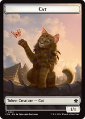 Elf Warrior // Cat (001) Doubled-Sided Token [Foundations Tokens] | Game Grid - Logan