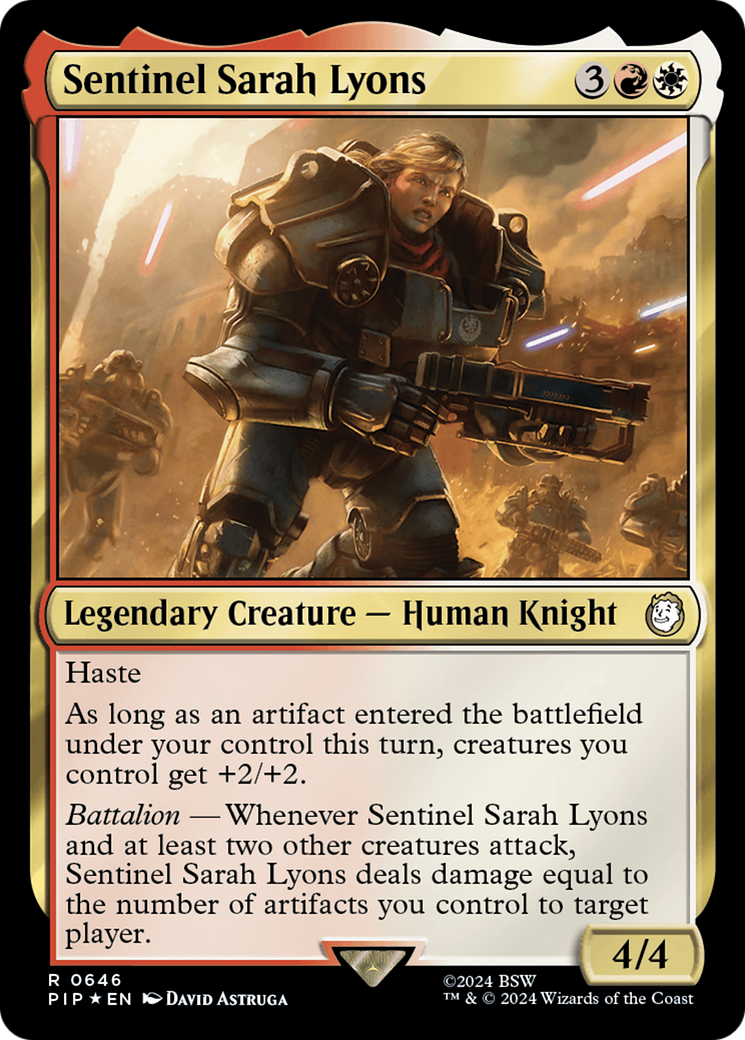 Sentinel Sarah Lyons (Surge Foil) [Fallout] | Game Grid - Logan