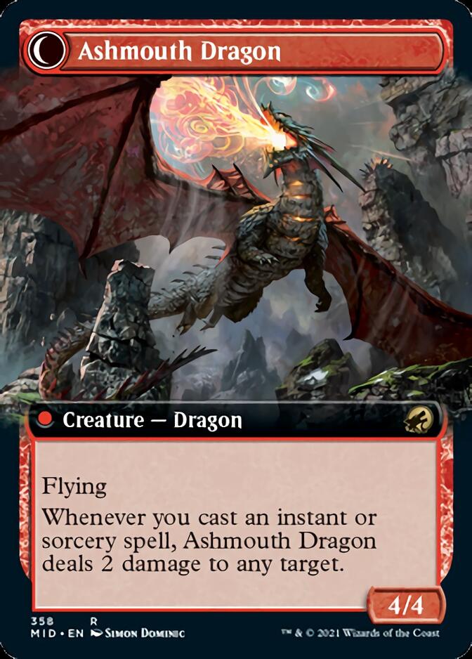 Smoldering Egg // Ashmouth Dragon (Extended Art) [Innistrad: Midnight Hunt] | Game Grid - Logan