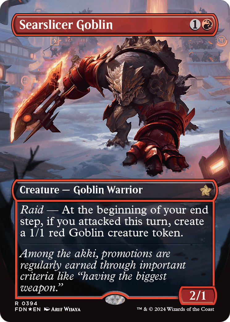 Searslicer Goblin (Borderless) (Mana Foil) [Foundations] | Game Grid - Logan