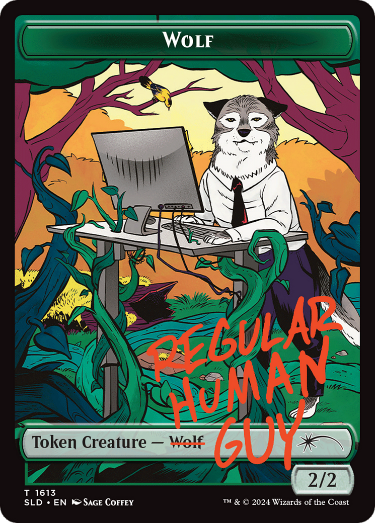 Wolf Token (Rainbow Foil) [Secret Lair: Angels Tokens] | Game Grid - Logan