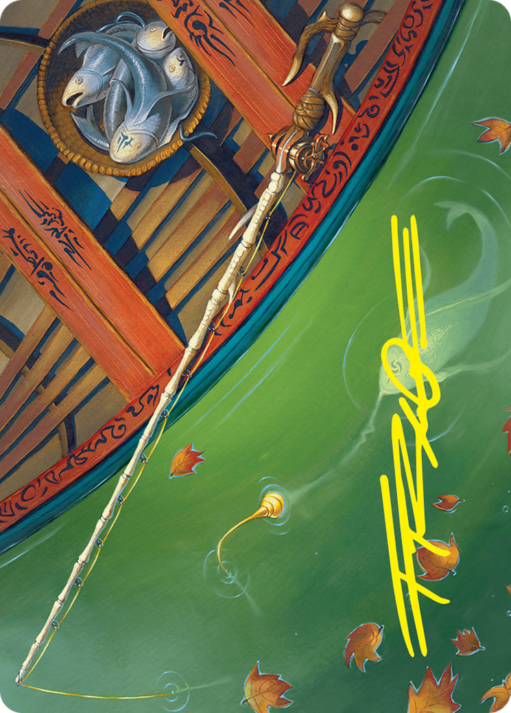 Fishing Pole Art Card (18/54) (Gold-Stamped Signature) [Foundations Art Series] | Game Grid - Logan