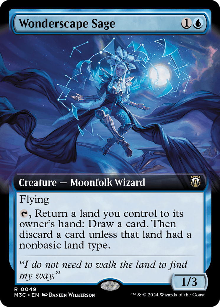 Wonderscape Sage (Extended Art) (Ripple Foil) [Modern Horizons 3 Commander] | Game Grid - Logan