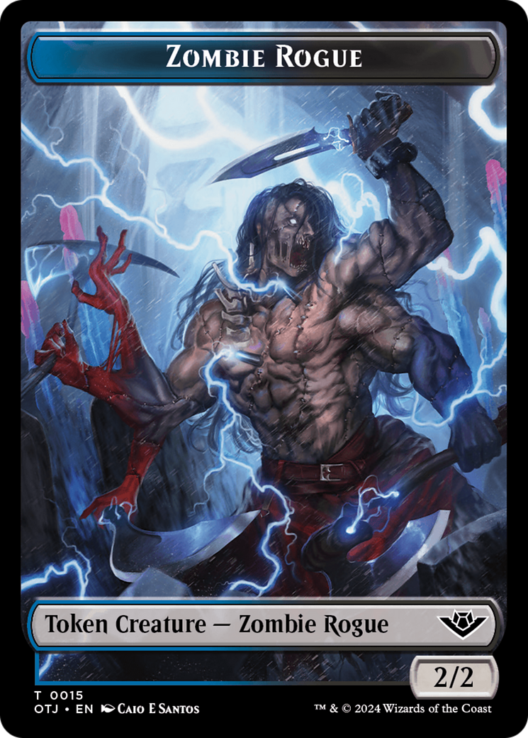 Zombie Rogue Token [Outlaws of Thunder Junction Tokens] | Game Grid - Logan
