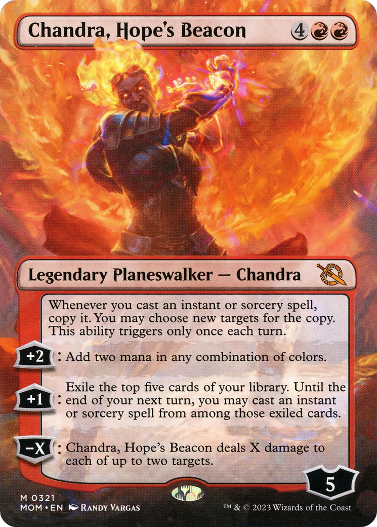 Chandra, Hope's Beacon (Borderless Alternate Art) [March of the Machine] | Game Grid - Logan
