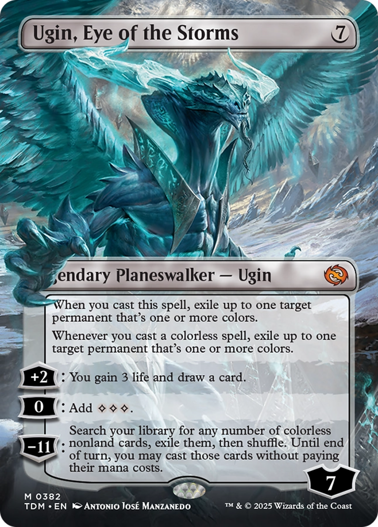 Ugin, Eye of the Storms (Borderless) [Tarkir: Dragonstorm] | Game Grid - Logan
