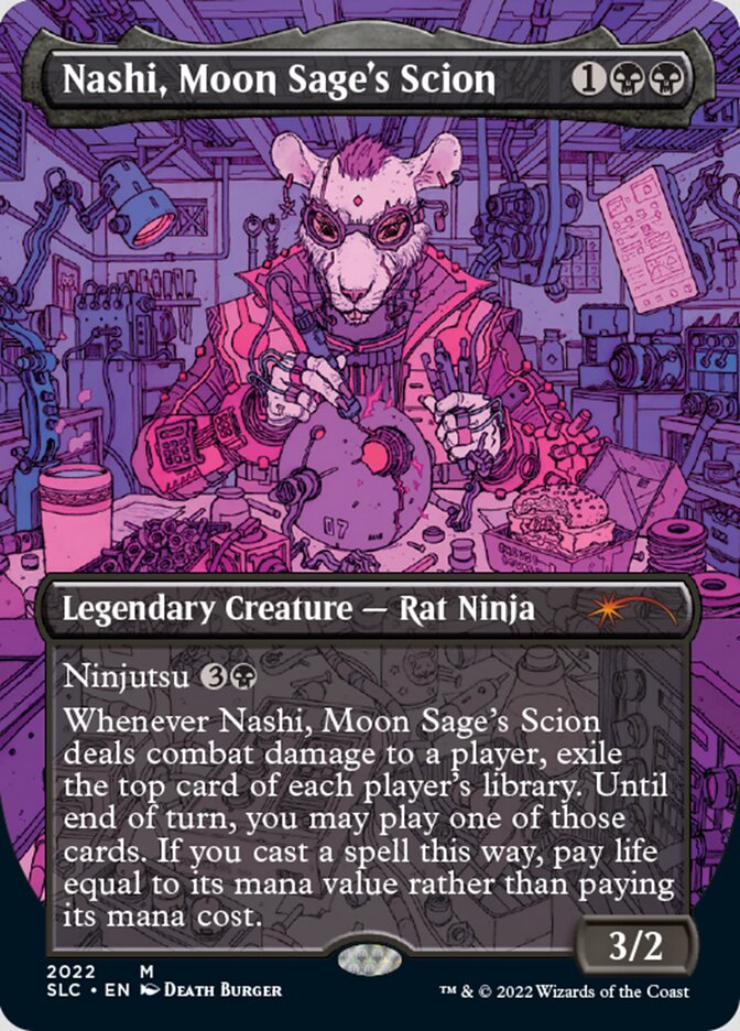 Nashi, Moon Sage's Scion (Borderless) [Secret Lair Countdown Kit] | Game Grid - Logan