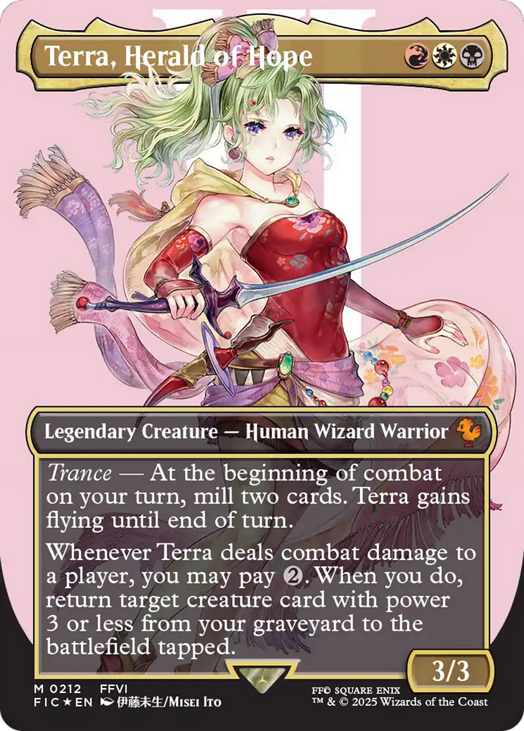 Terra, Herald of Hope (Borderless) (Surge Foil) [FINAL FANTASY Commander] | Game Grid - Logan